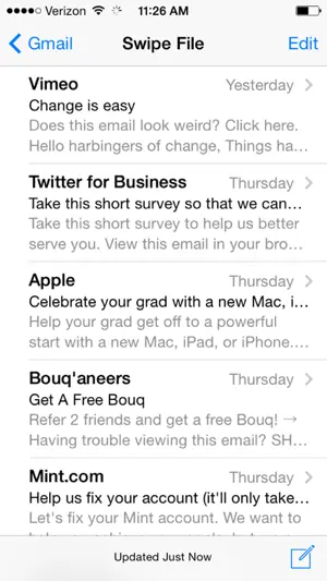 mobile email examples