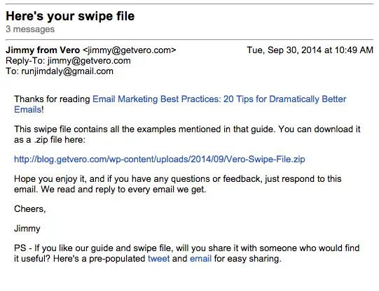 Vero Behavioral Email