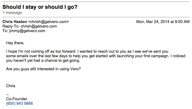 Vero Behavioral Email