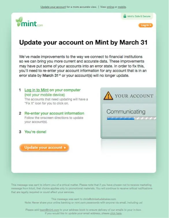 mint email