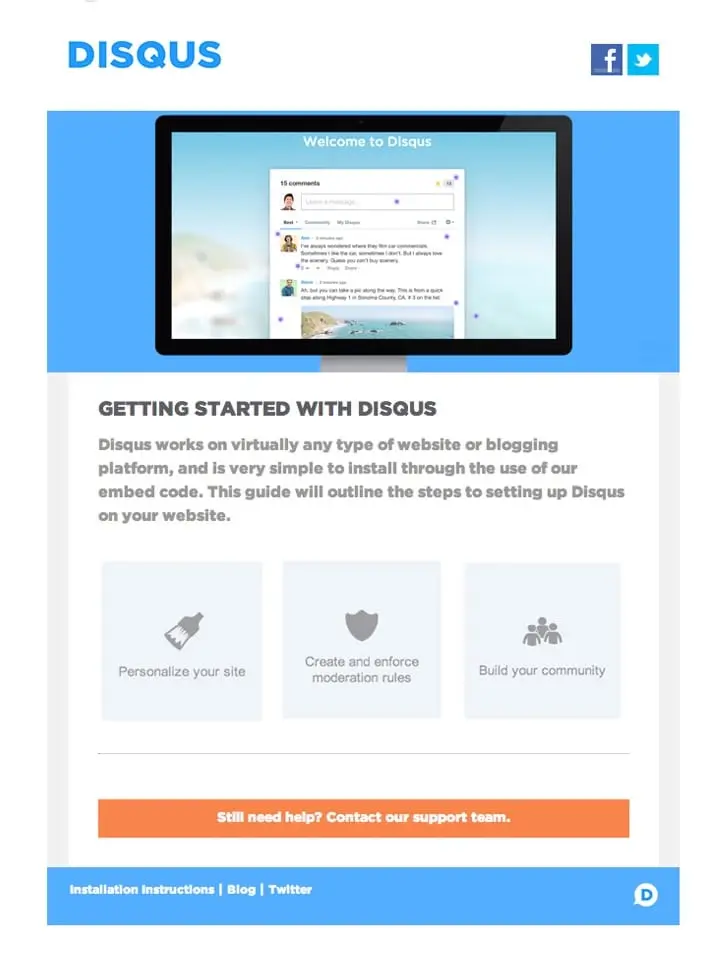 disqus retention email