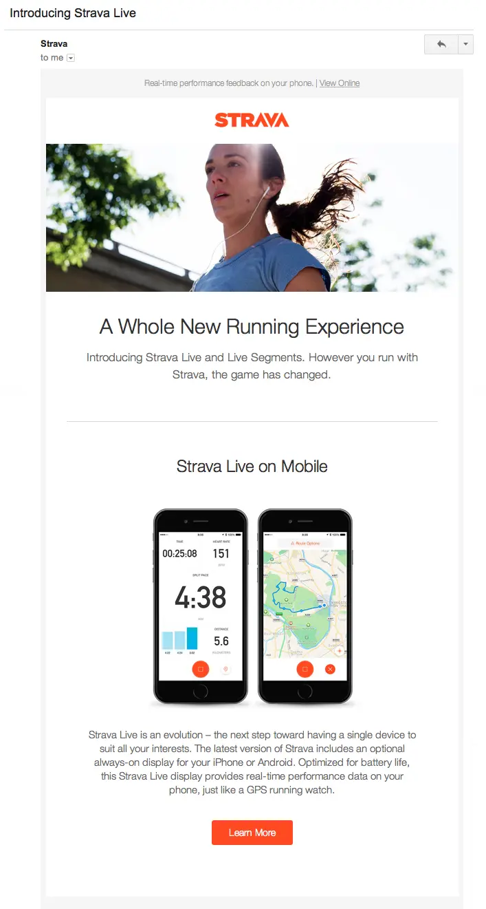 strava product update email