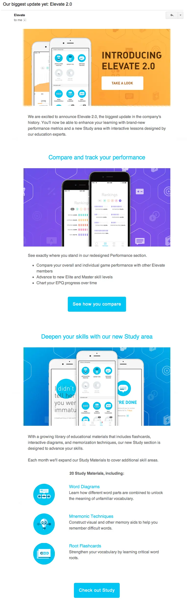 elevate unboxing email