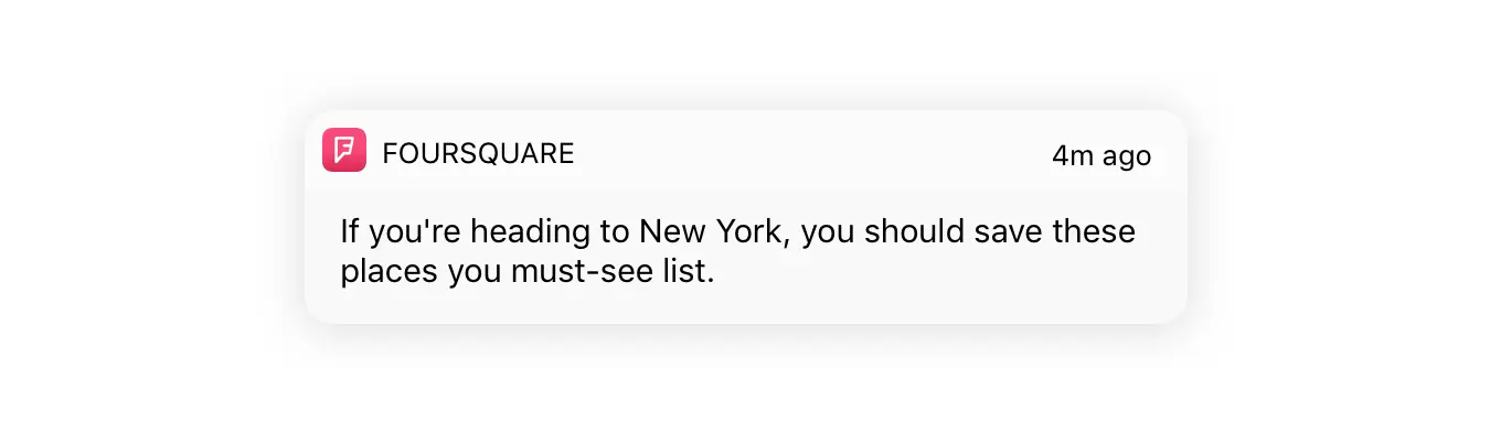 push messages foursquare
