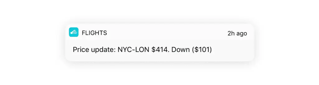 push messages skyscanner