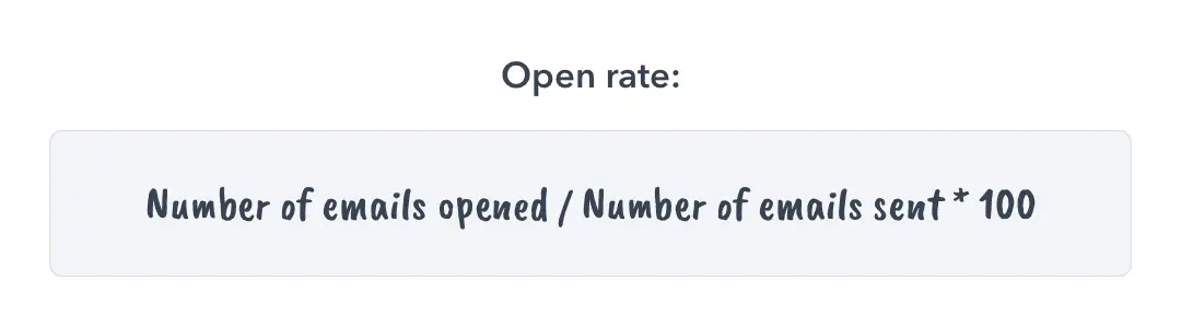 Open rate formula