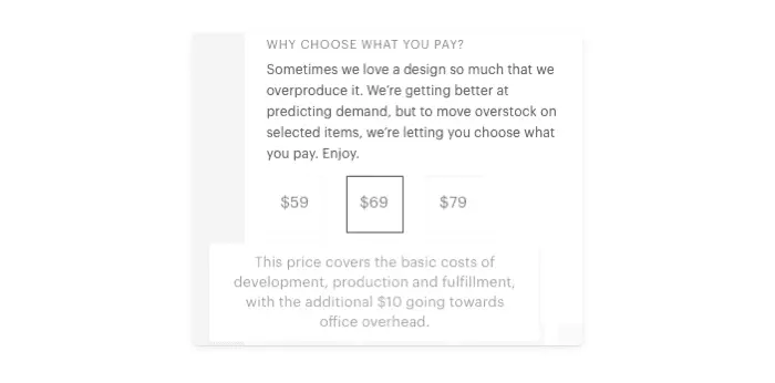 retention example pay what you can