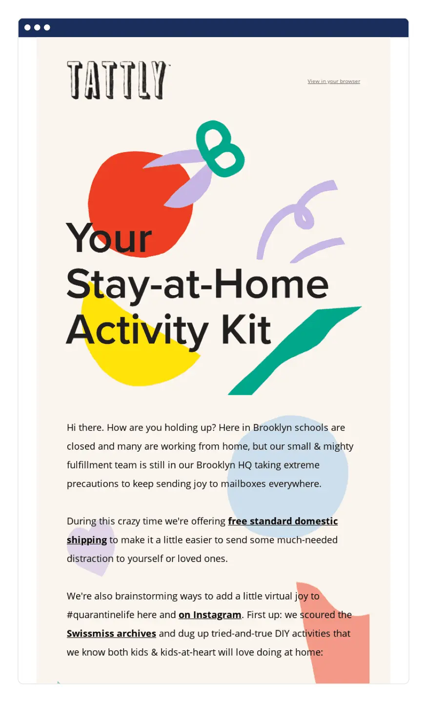 Tattly covid 19 marketing idea