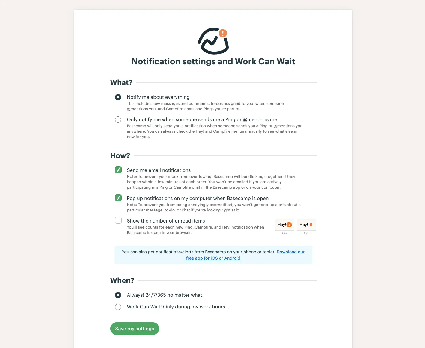 Basecamp email preference center email reputation