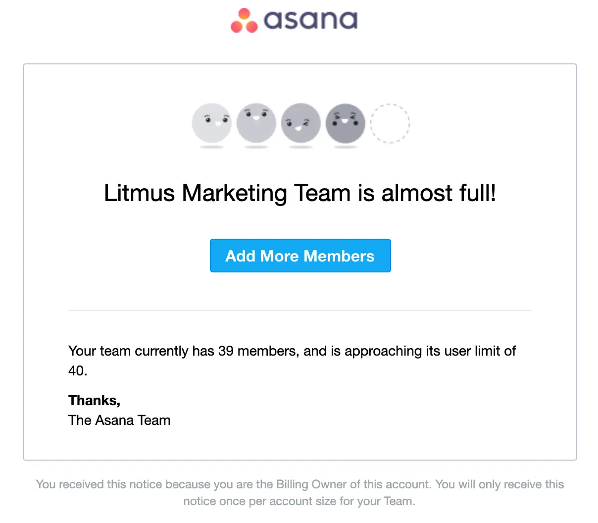 Asana email