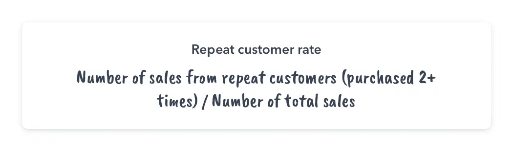 Repeat customer rate formula