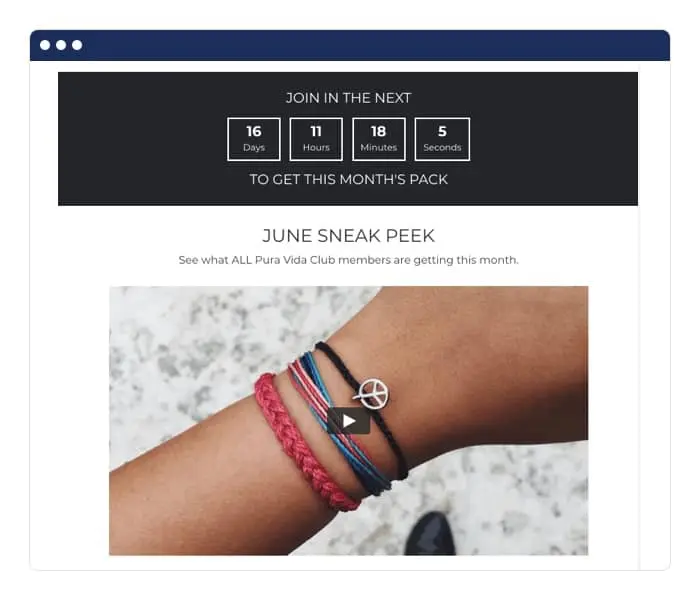 PuraVida retention marketing example