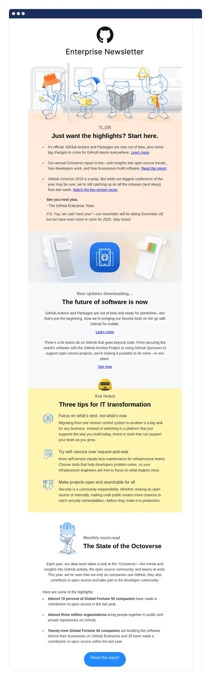 GitHub retention marketing example