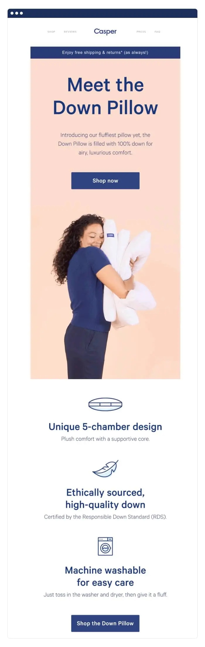 Casper cross sell email example