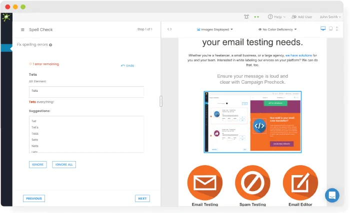 Email on Acid email testing example