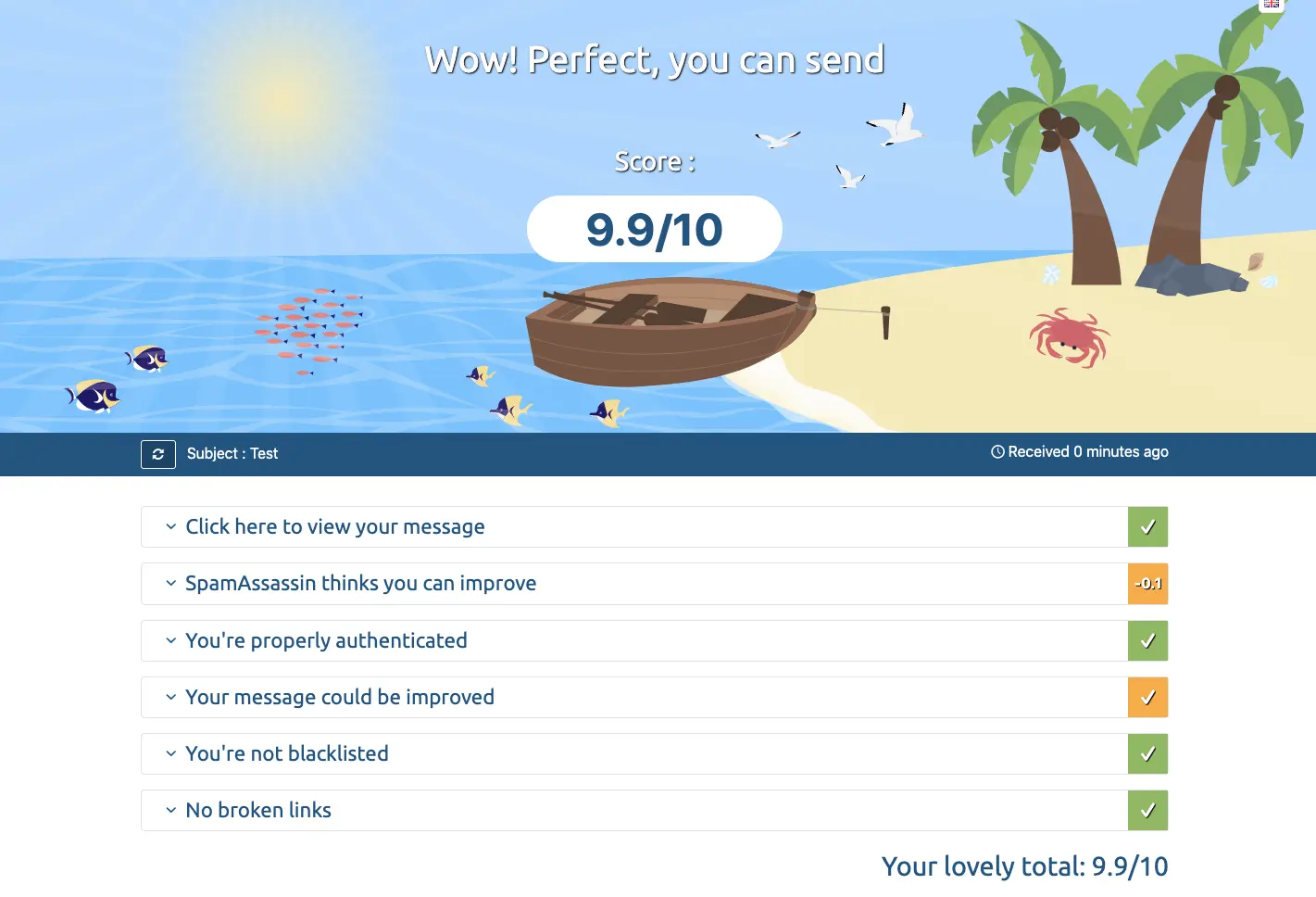 Mailtester email testing example