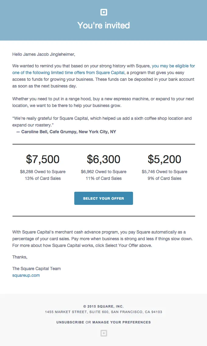 Reward Email Template