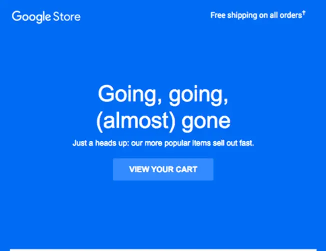 Abandoned cart Google