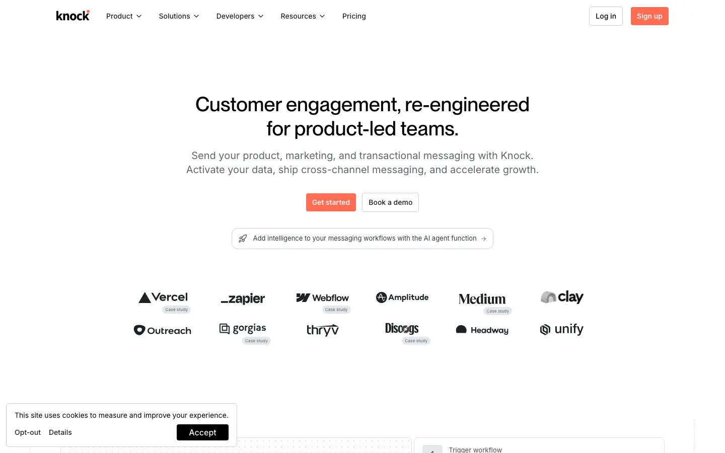 Knock homepage